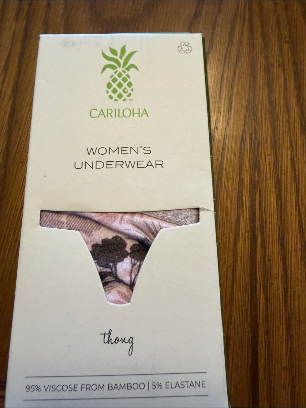 Cariloha Women's Pink Floral Thong - Bamboo Viscose